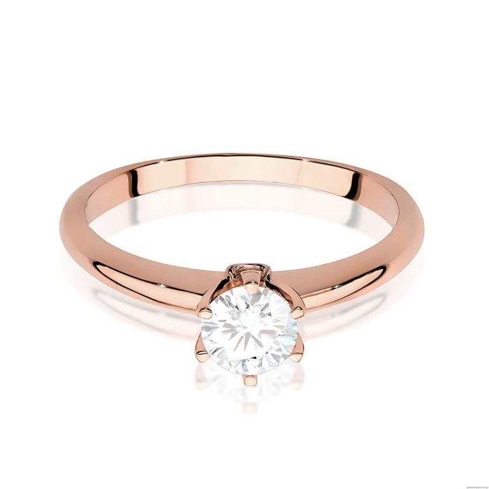 Pierścionek W0557 Diament Laboratoryjny 0,50ct różowe złoto