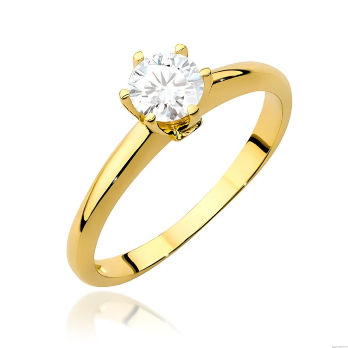 Pierścionek W0557 Diament Laboratoryjny 0,50ct żółte złoto