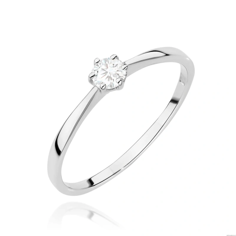 Pierścionek W0579 Diament Laboratoryjny 0,15ct białe złoto