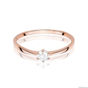 Pierścionek W0579 Diament laboratoryjny 0,20ct różowe złoto