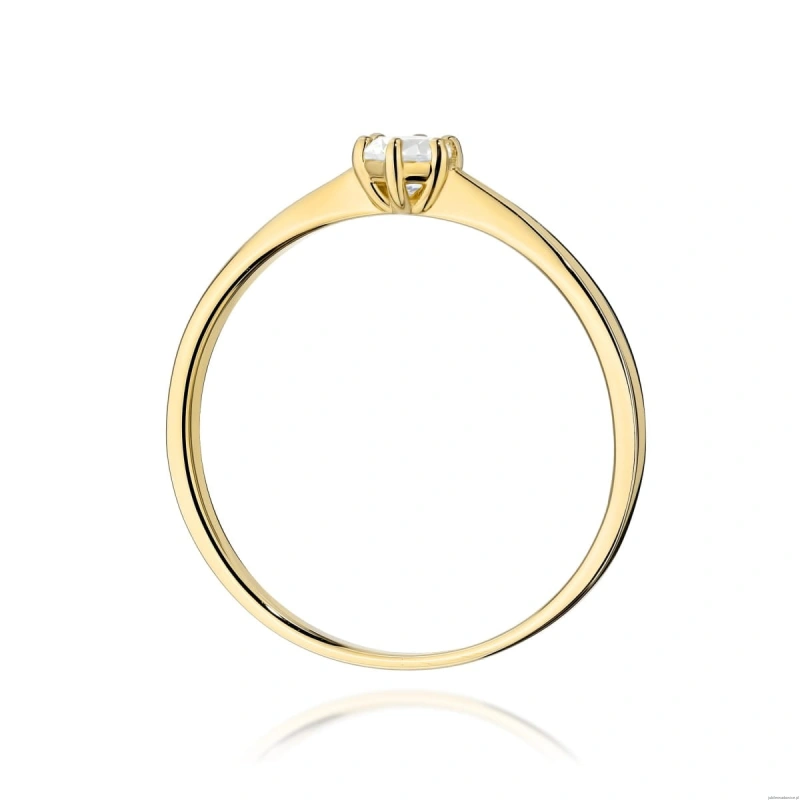 Pierścionek W0579 Diament Laboratoryjny 0,15ct żółte złoto