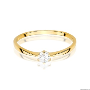 Pierścionek W0579 Diament laboratoryjny 0,20ct żółte złoto