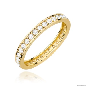 Pierścionek W0699 z diamentami żółte złoto