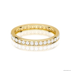 Pierścionek W0699 z diamentami żółte złoto