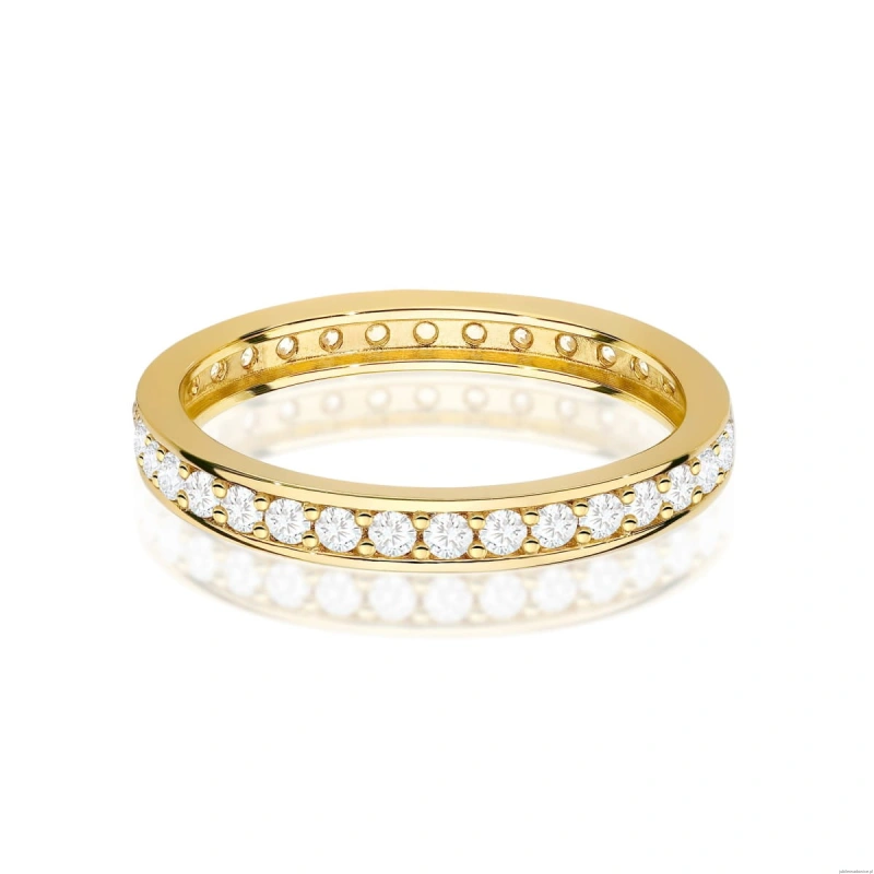 Pierścionek W0699 z diamentami żółte złoto