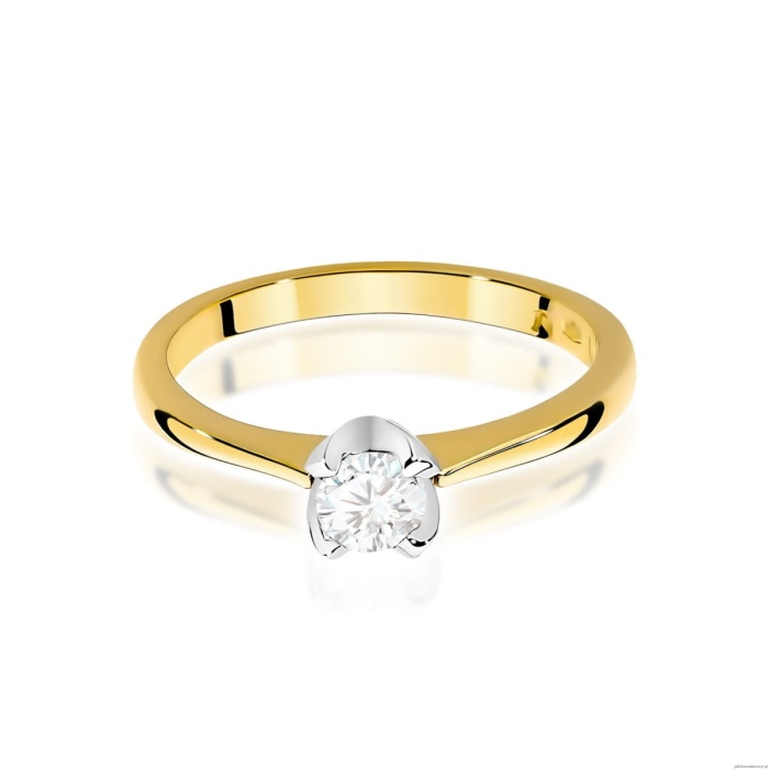 Pierścionek W0047 Diament Laboratoryjny 0,30ct żółte złoto 375