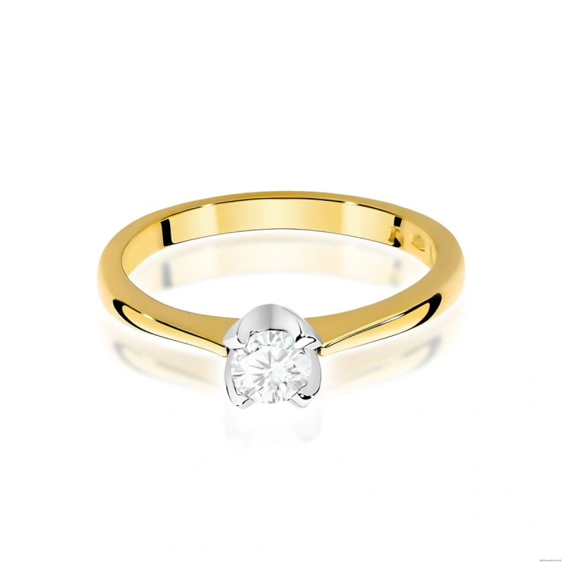 Pierścionek W0047 Diament Laboratoryjny 0,30ct żółte złoto 375