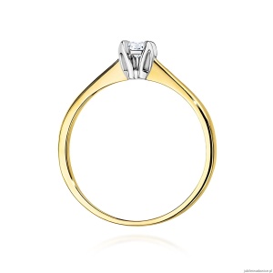 Pierścionek W0047 Diament Laboratoryjny 0,30ct żółte złoto 375