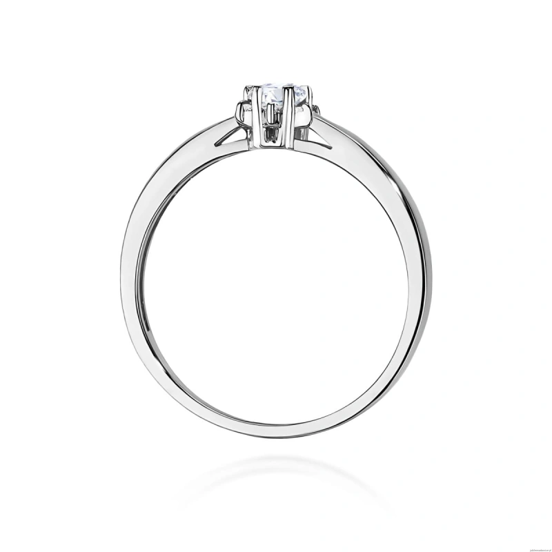 Pierścionek W0061 Diament laboratoryjny 0,10ct białe złoto 375