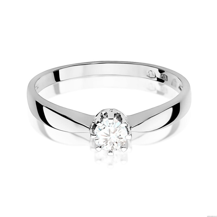 Pierścionek W0173 Diament Laboratoryjny 0,15ct białe złoto 375