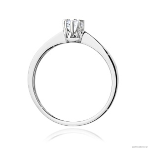 Pierścionek W0173 Diament Laboratoryjny 0,15ct białe złoto 375
