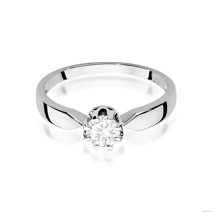 Pierścionek W0228 Diament Laboratoryjny 0,50ct białe złoto 375
