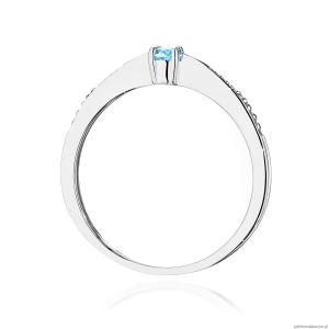 Pierścionek W0465 Topaz 0,15ct białe złoto 375