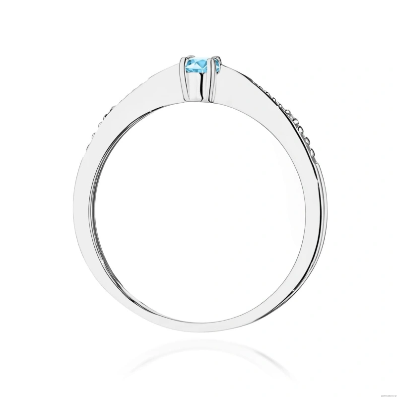 Pierścionek W0465 Topaz 0,15ct białe złoto 375