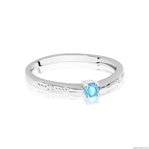 Pierścionek W0465 Topaz 0,15ct białe złoto 375