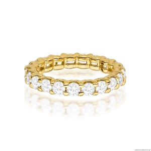 Pierścionek W0515 z diamentami żółte złoto 375