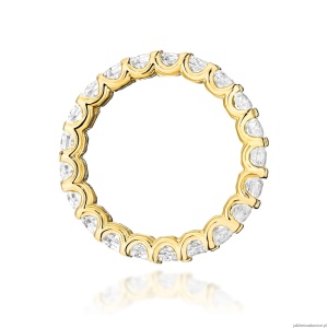 Pierścionek W0515 z diamentami żółte złoto 375