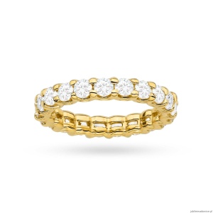 Pierścionek W0515 z diamentami żółte złoto 375