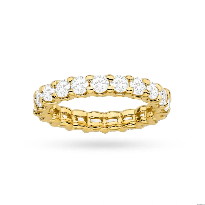 Pierścionek W0515 z diamentami żółte złoto 375