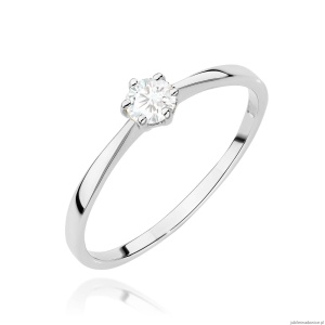 Pierścionek W0579 Diament Laboratoryjny 0,20ct białe złoto 375