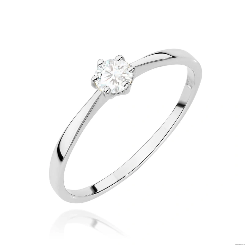 Pierścionek W0579 Diament Laboratoryjny 0,20ct białe złoto 375