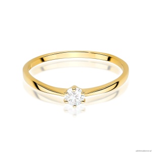 Pierścionek W0579 Diament Laboratoryjny 0,15ct żółte złoto 375