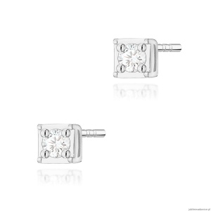 Kolczyki K0581 Diament 2 x 0,03ct białe złoto