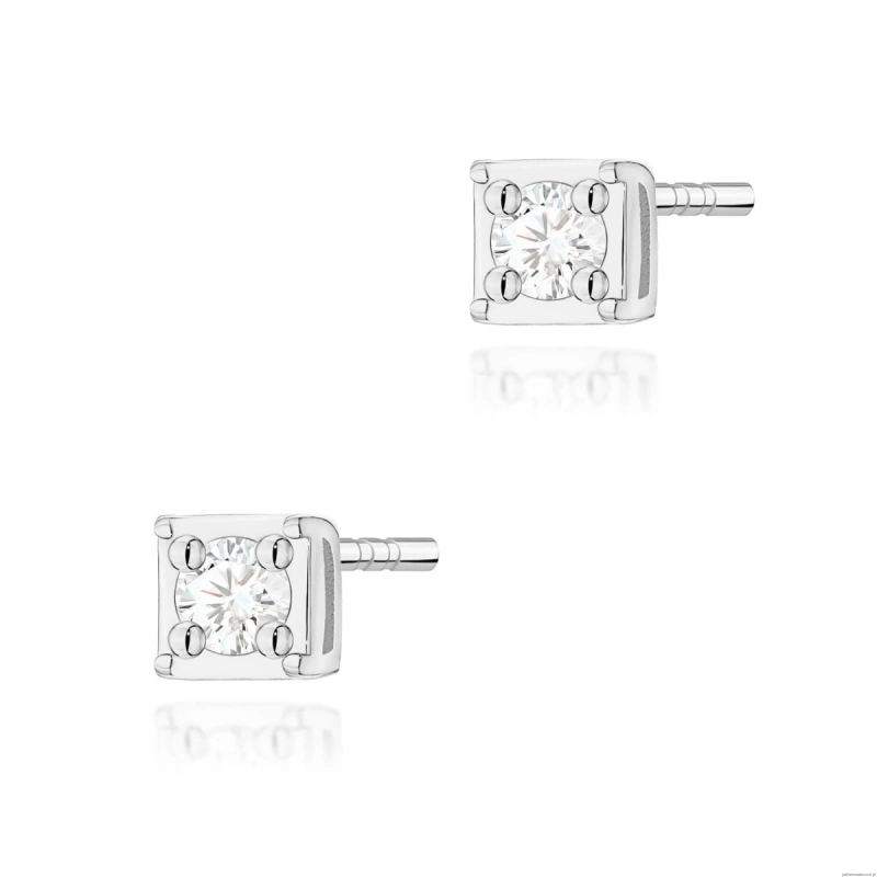 Kolczyki K0581 Diament 2 x 0,03ct białe złoto