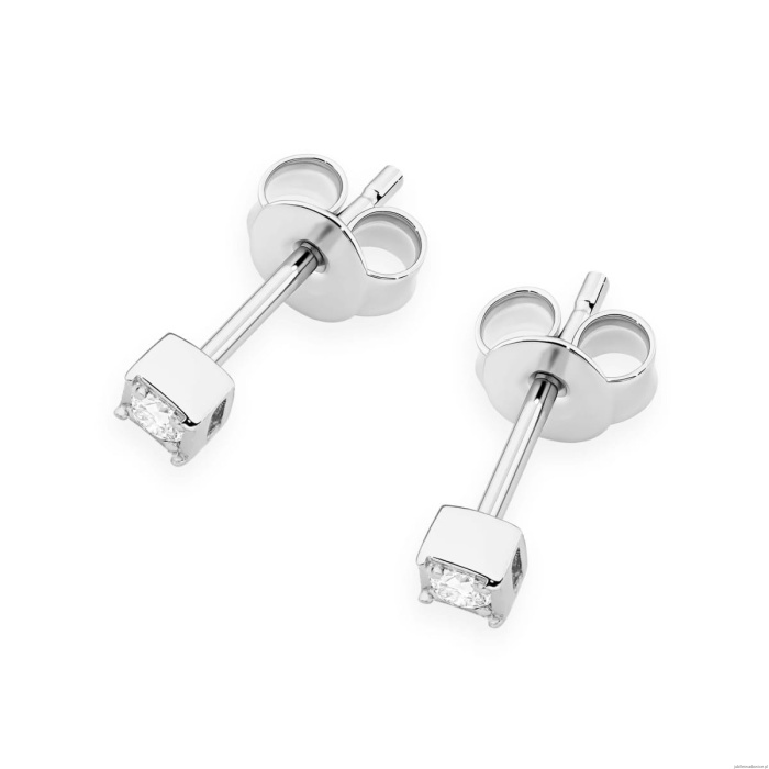 Kolczyki K0581 Diament 2 x 0,03ct białe złoto