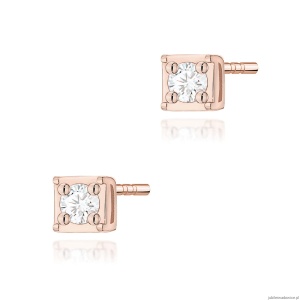 Kolczyki K0581 Diament 2 x 0,03ct różowe złoto