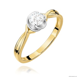 Pierścionek W0329 Diament 0,30ct żółte złoto
