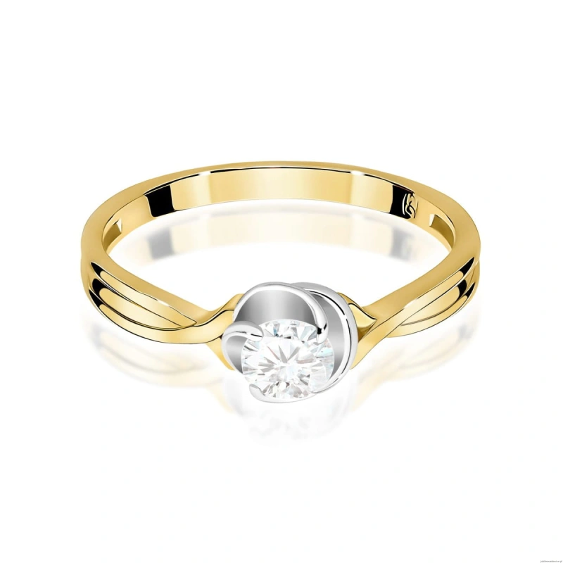 Pierścionek W0329 Diament 0,30ct żółte złoto