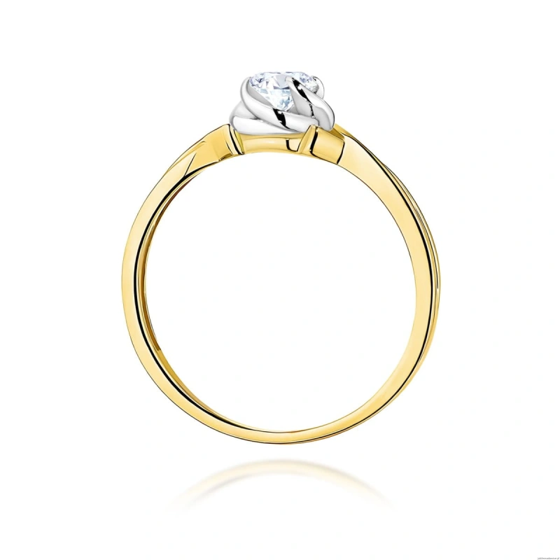 Pierścionek W0329 Diament 0,30ct żółte złoto