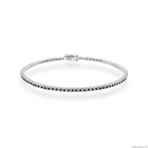 Bransoletka B0031 z czarnymi diamentami białe złoto