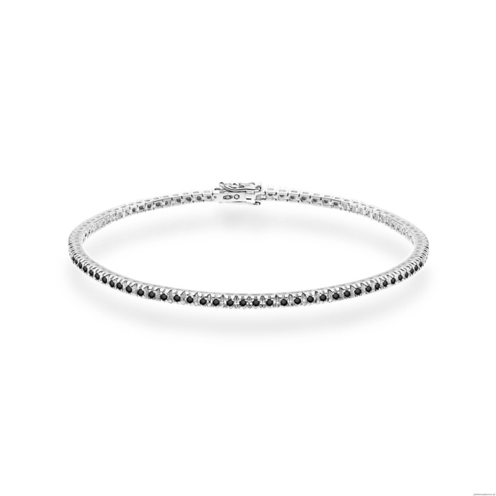 Bransoletka B0031 z czarnymi diamentami białe złoto