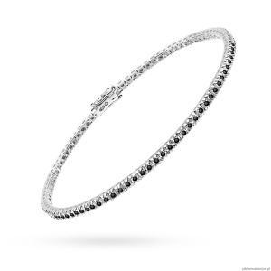 Bransoletka B0031 z czarnymi diamentami białe złoto