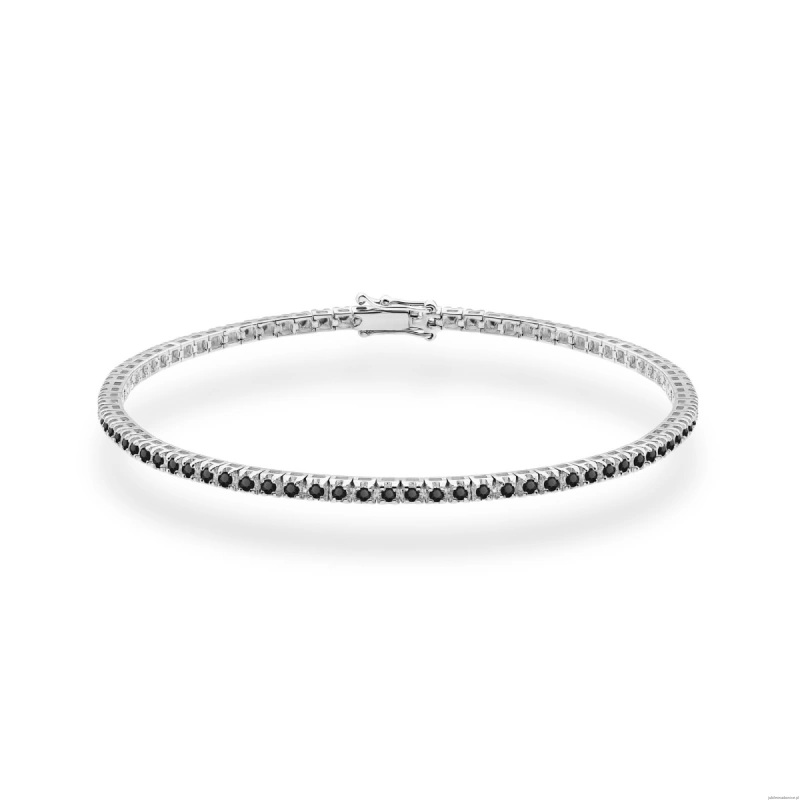 Bransoletka B0031 z czarnymi diamentami białe złoto