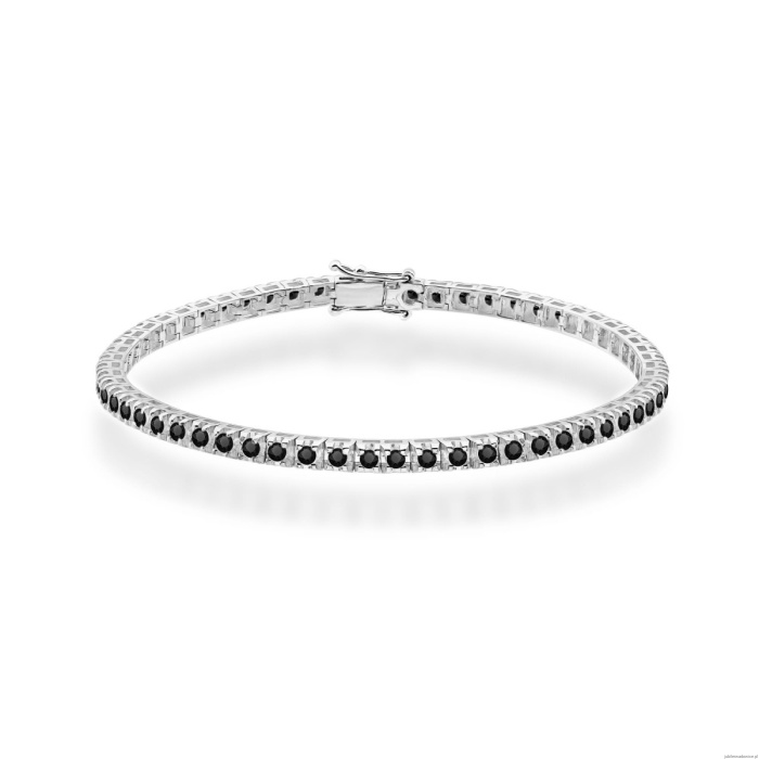 Bransoletka B0031 z czarnymi diamentami białe złoto