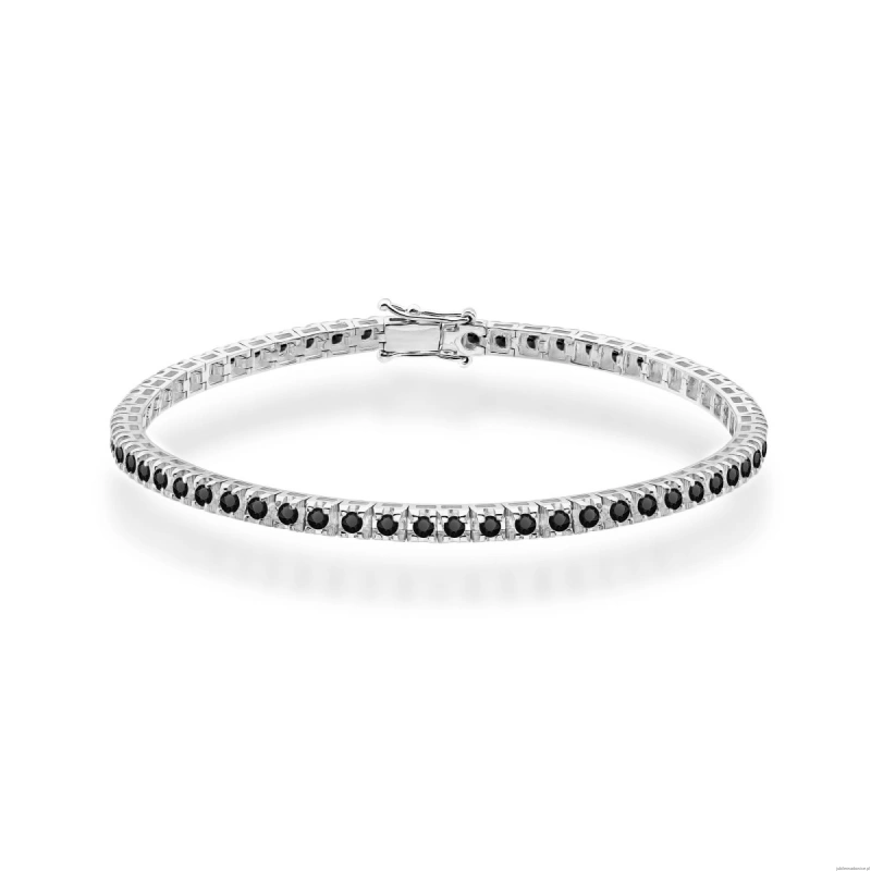 Bransoletka B0031 z czarnymi diamentami białe złoto