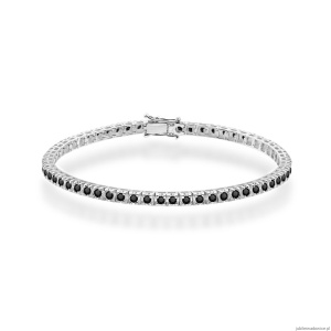 Bransoletka B0031 z czarnymi diamentami białe złoto