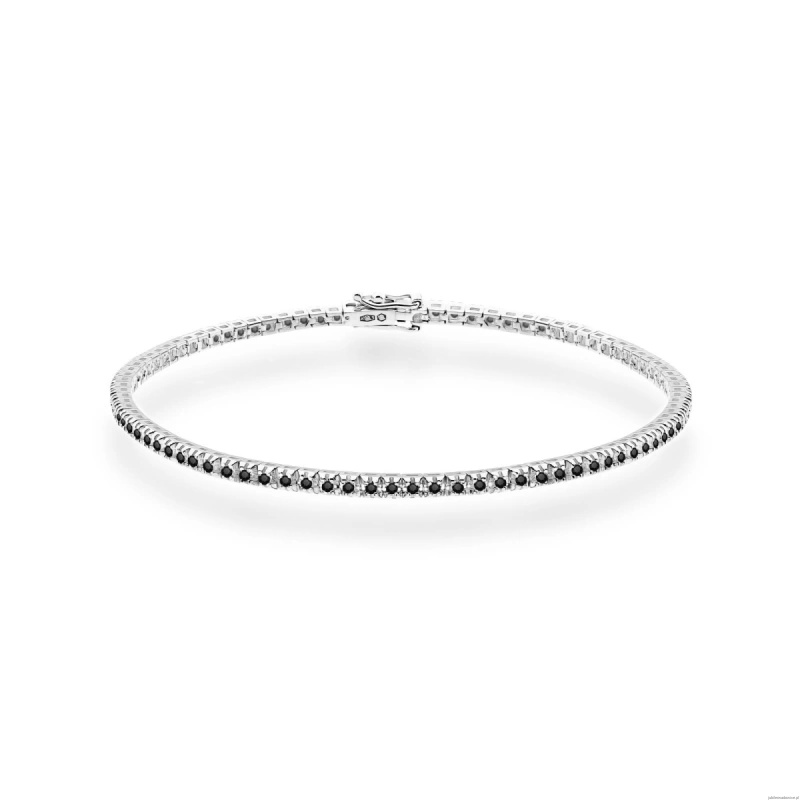 Bransoletka B0031 z czarnymi diamentami białe złoto