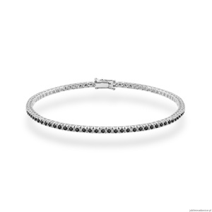Bransoletka B0031 z czarnymi diamentami białe złoto