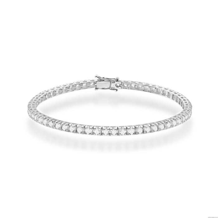 Bransoletka B0031 z diamentami laboratoryjnymi białe złoto