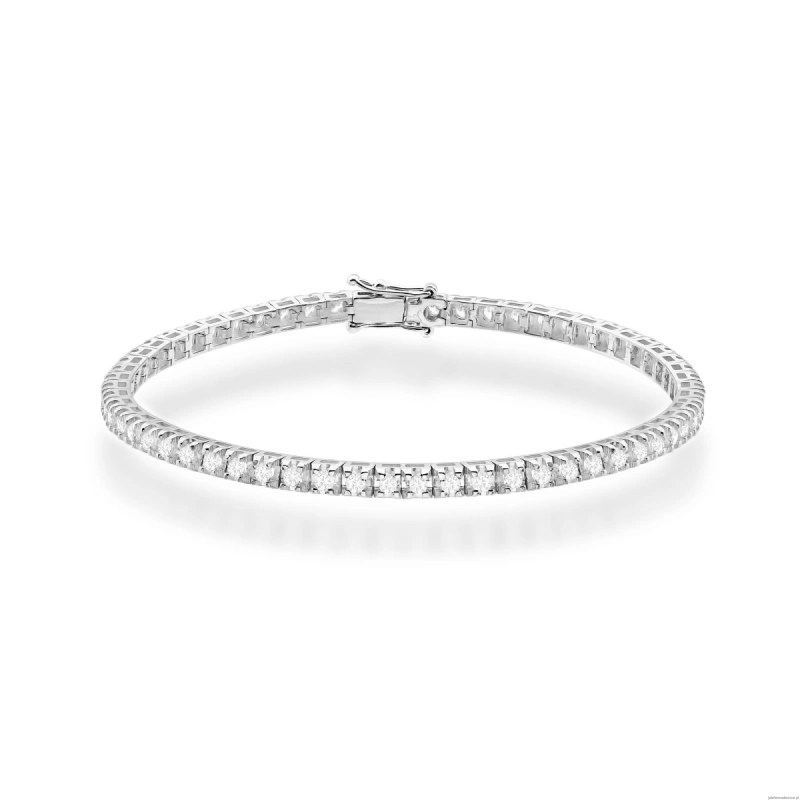 Bransoletka B0031 z diamentami laboratoryjnymi białe złoto