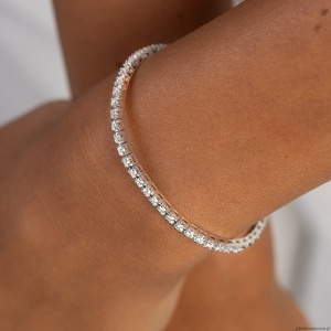 Bransoletka B0031 z diamentami laboratoryjnymi białe złoto