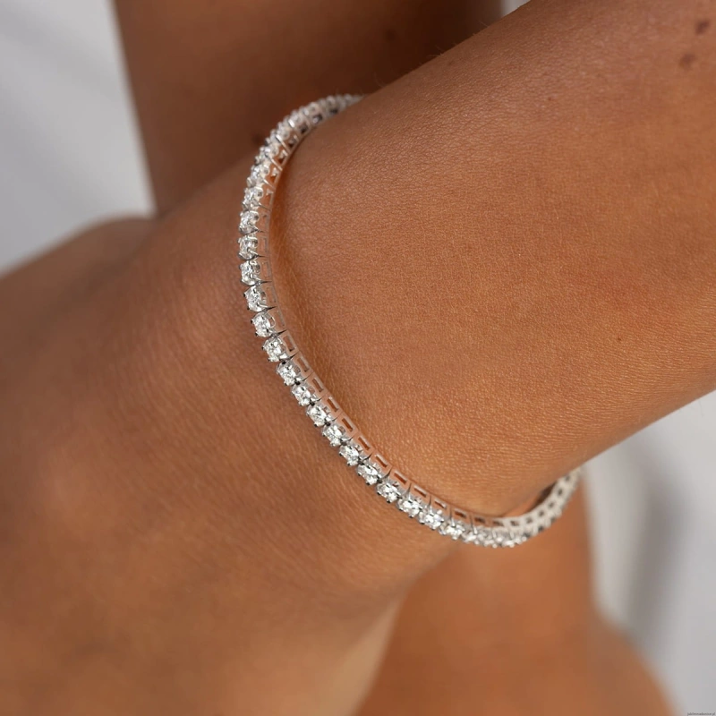 Bransoletka B0031 z diamentami laboratoryjnymi białe złoto