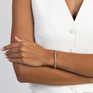 Bransoletka B0031 z diamentami laboratoryjnymi białe złoto