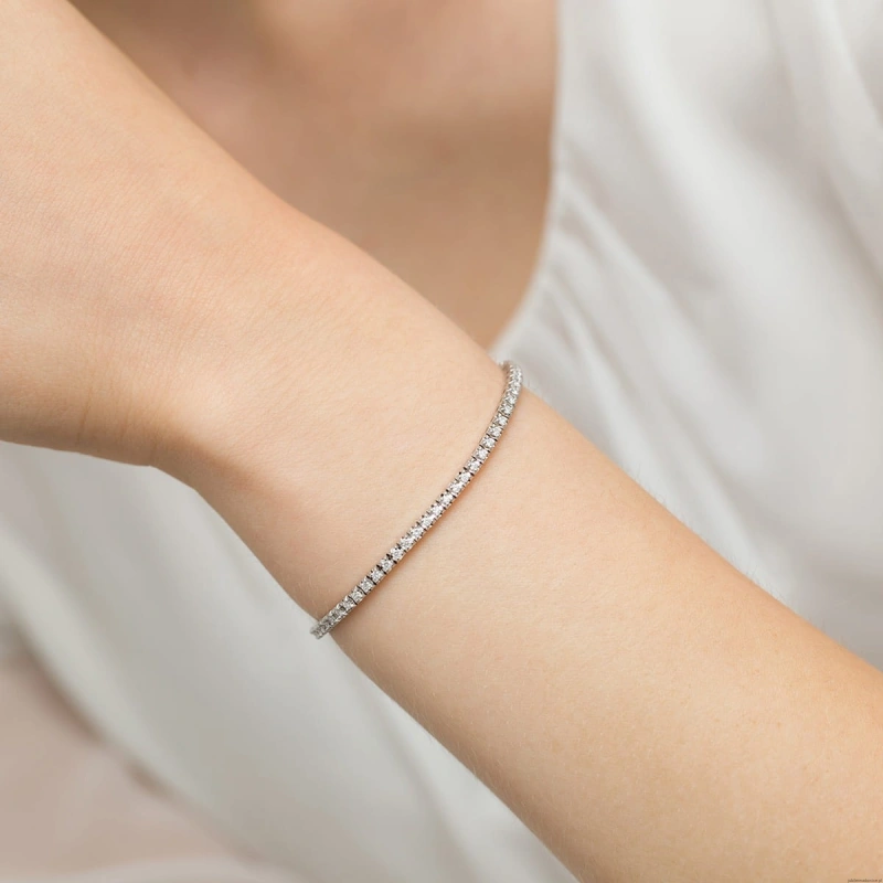 Bransoletka B0031 z diamentami laboratoryjnymi białe złoto