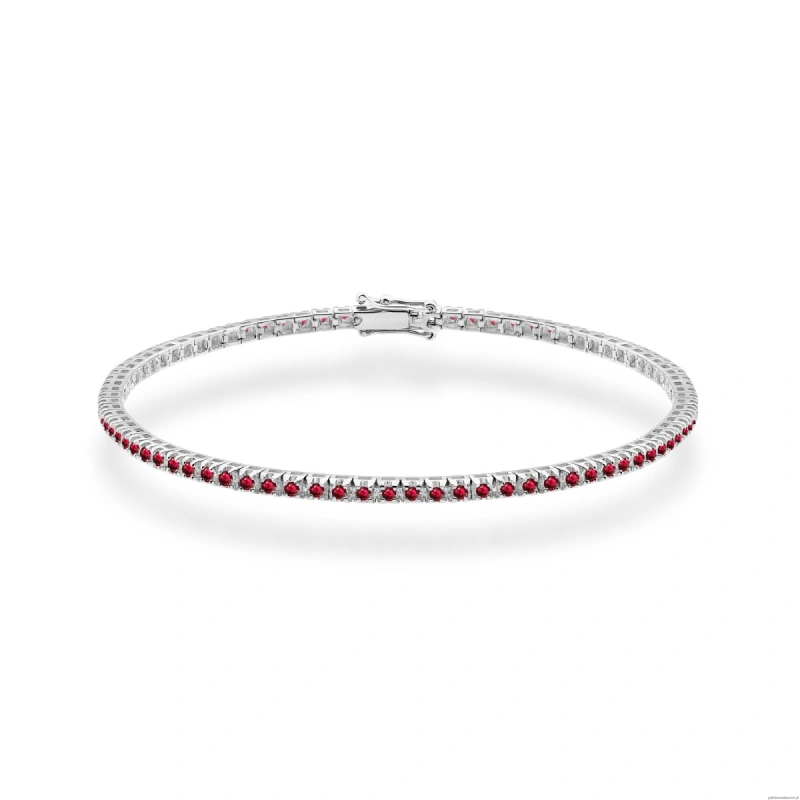 Bransoletka B0031 z rubinami białe złoto