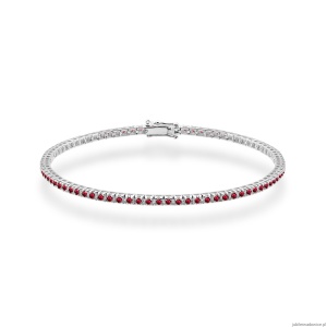 Bransoletka B0031 z rubinami białe złoto